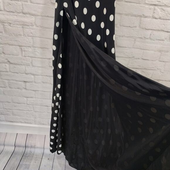 AO Michelle Mason Black White Polk Dot High Maxi Dress NWT Size 0 Asymmetrical - Picture 12 of 14